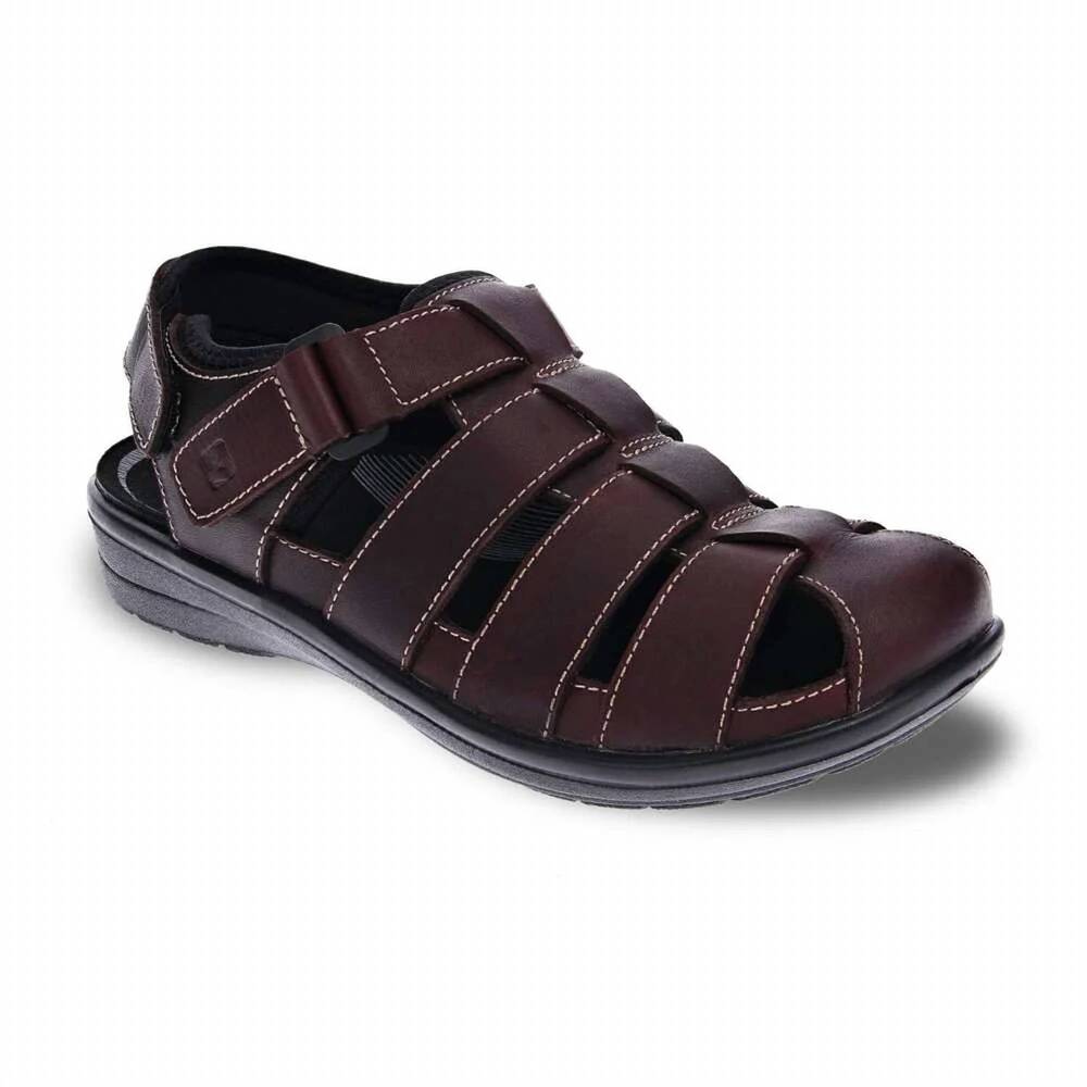 NEW REVERE men's amsterdam sandal in whiskey